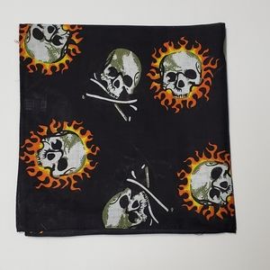 NWOT Flame Skull Bandana